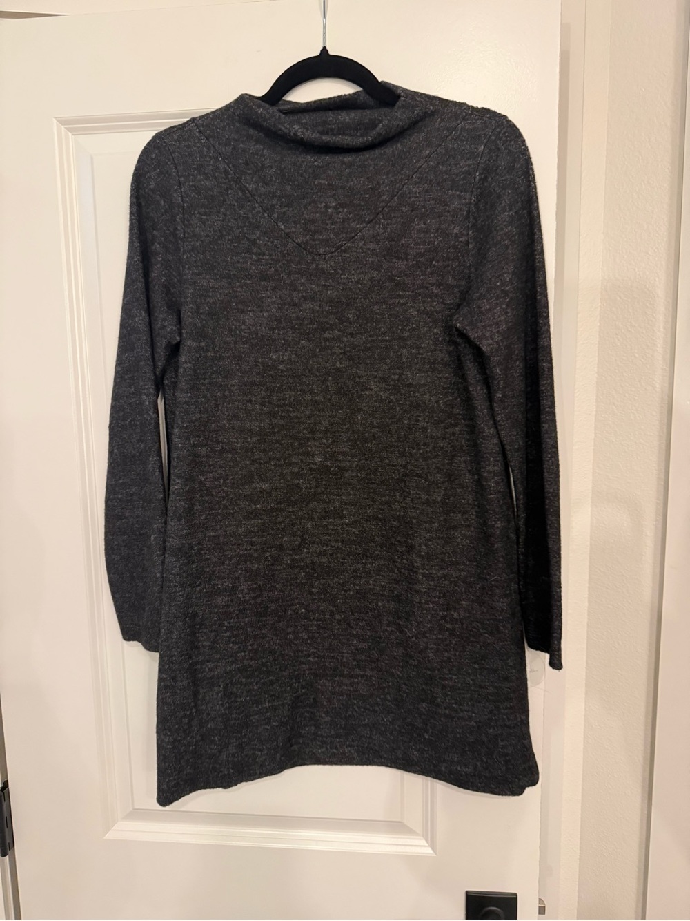 Charcoal Long-Sleeve Turtleneck Sweater Dress - Women